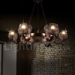 Industrial Style Stalowy Sklep Oświetleniowy Wiszący Żyrandol Światło
