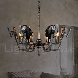 Industrial Style Stalowy Sklep Oświetleniowy Wiszący Żyrandol Światło