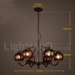 Industrial Style Stalowy Sklep Oświetleniowy Wiszący Żyrandol Światło