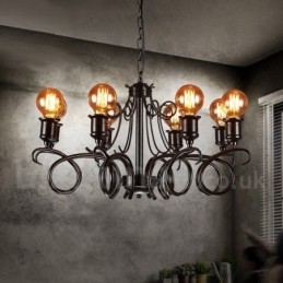 Industrial Style Stalowy Sklep Oświetleniowy Wiszący Żyrandol Światło