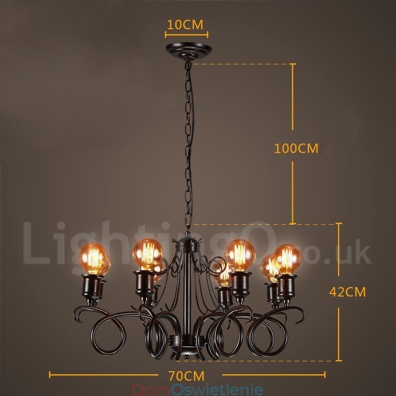 Industrial Style Stalowy Sklep Oświetleniowy Wiszący Żyrandol Światło