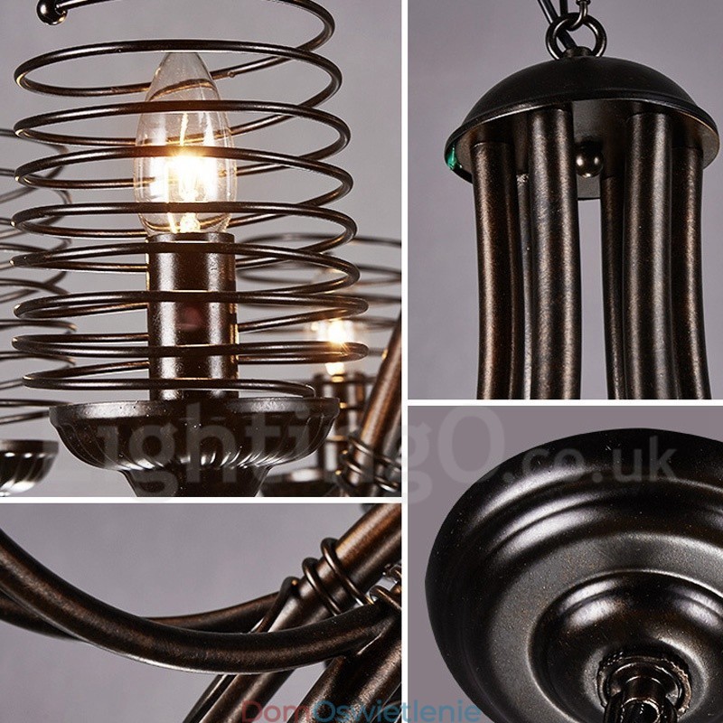 Industrial Style Stalowy Sklep Oświetleniowy Wiszący Żyrandol Światło
