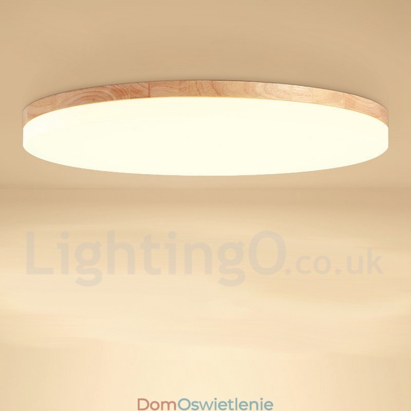 Nordic Okrągła Lampa Sufitowa Prosta Nowoczesna Lampa Z Litego Drewna Ultra Cienka Lampa Sufitowa