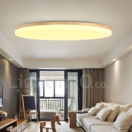 Nordic Okrągła Lampa Sufitowa Prosta Nowoczesna Lampa Z Litego Drewna Ultra Cienka Lampa Sufitowa
