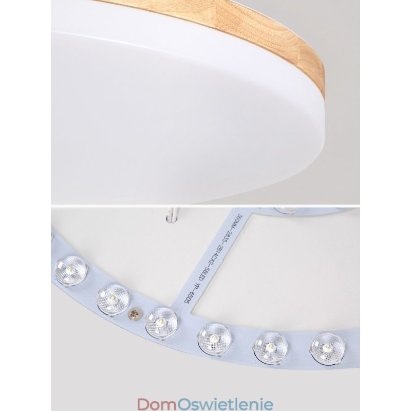 Nordic Okrągła Lampa Sufitowa Prosta Nowoczesna Lampa Z Litego Drewna Ultra Cienka Lampa Sufitowa