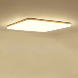 Ultracienka kwadratowa lampa sufitowa z litego drewna akrylowego