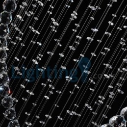 Nowoczesny żyrandol wiszący natynkowy kryształowy deszcz kropla światła