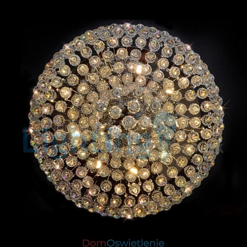 Nowoczesny żyrandol wiszący natynkowy kryształowy deszcz kropla światła