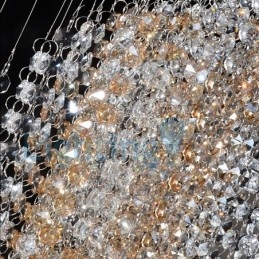 Nowoczesny żyrandol wiszący natynkowy kryształowy deszcz kropla światła