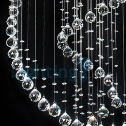 Nowoczesny żyrandol wiszący natynkowy kryształowy deszcz kropla światła