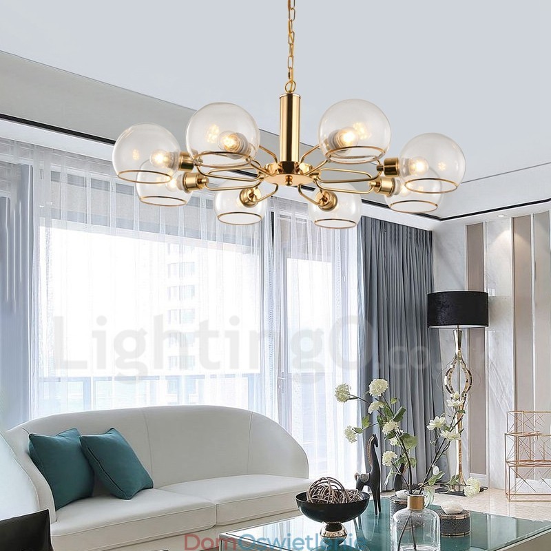 8 świateł Nordic Postmodern Creative Glass Magic Bean Chandelier