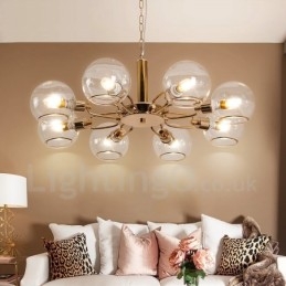 8 świateł Nordic Postmodern Creative Glass Magic Bean Chandelier