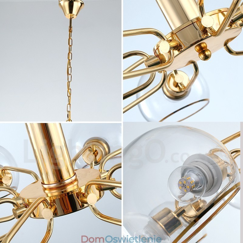 8 świateł Nordic Postmodern Creative Glass Magic Bean Chandelier