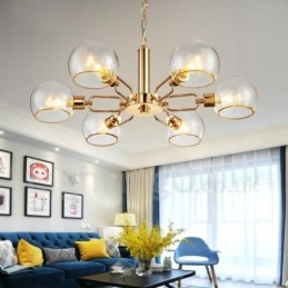 6 świateł Nordic Postmodern Creative Glass Magic Bean Chandelier