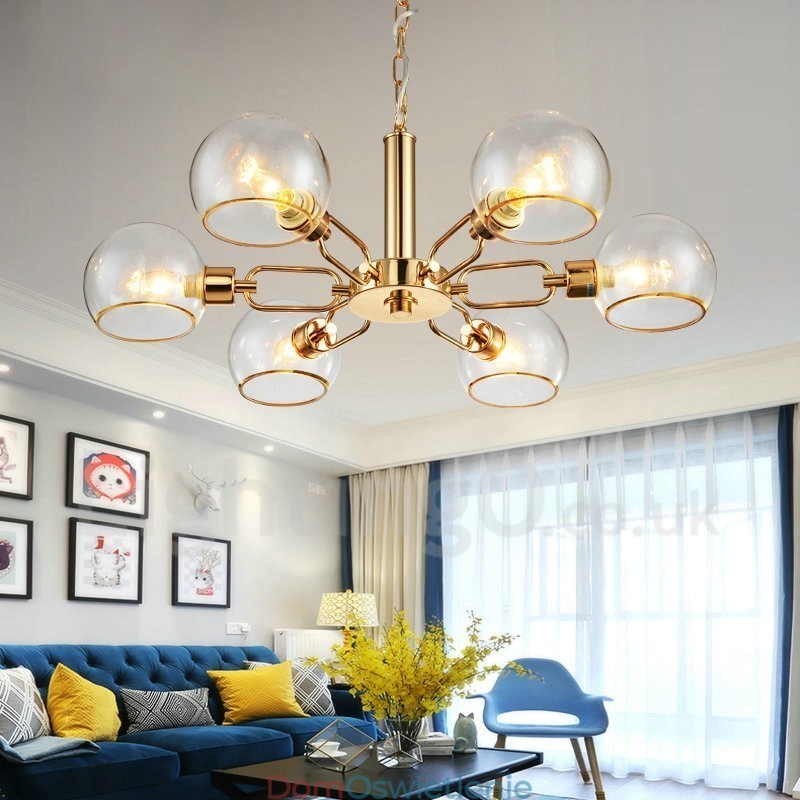 6 świateł Nordic Postmodern Creative Glass Magic Bean Chandelier