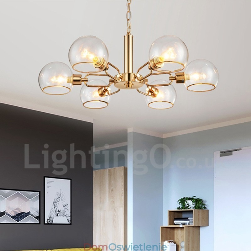 6 świateł Nordic Postmodern Creative Glass Magic Bean Chandelier