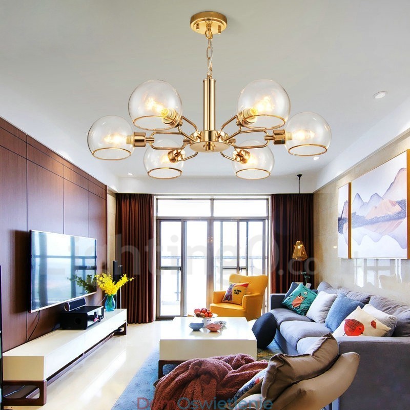 6 świateł Nordic Postmodern Creative Glass Magic Bean Chandelier
