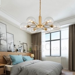 6 świateł Nordic Postmodern Creative Glass Magic Bean Chandelier