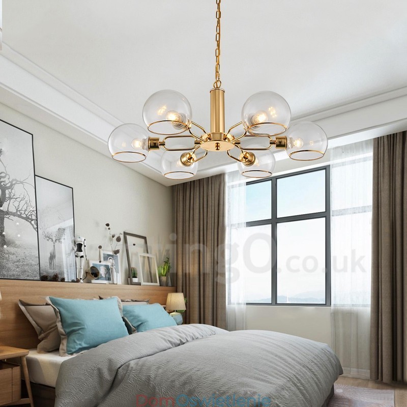 6 świateł Nordic Postmodern Creative Glass Magic Bean Chandelier