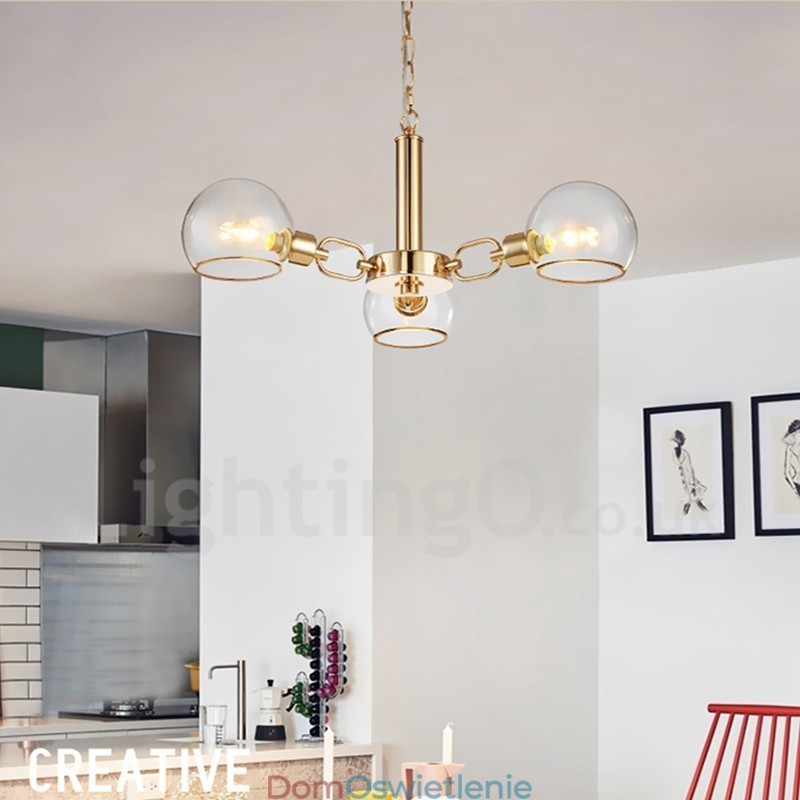 3 światła Nordic Postmodern Creative Glass Magic Bean Chandelier