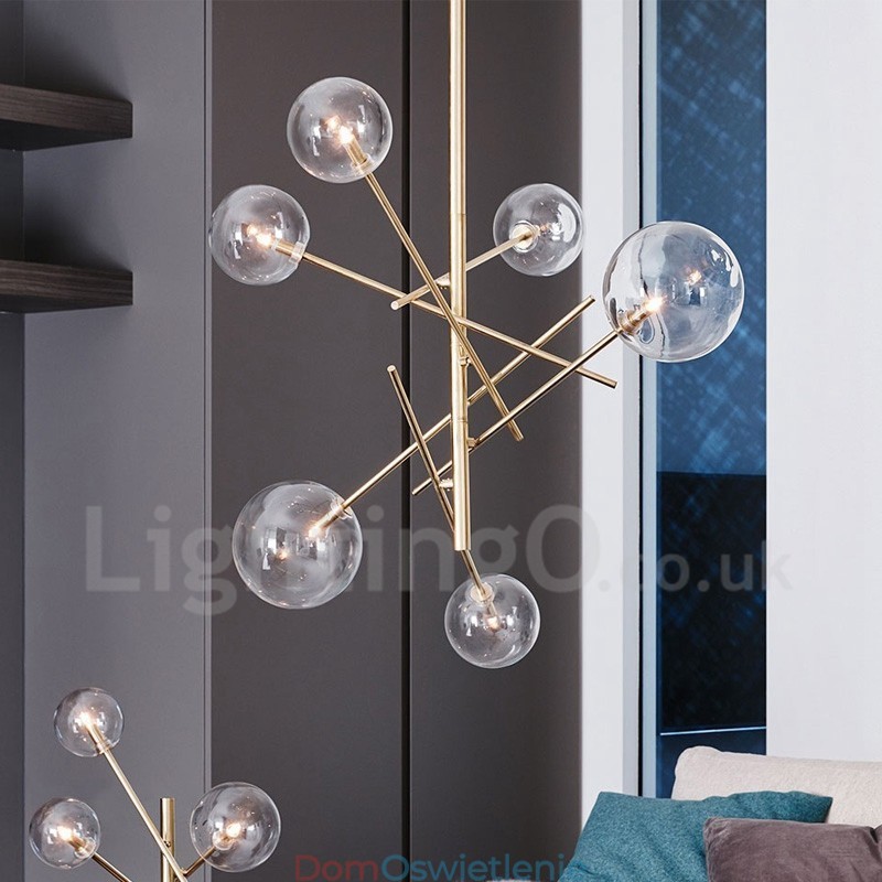 6 świateł Nordic Lamp żyrandol prosty kreatywny retro żelazny szklany żyrandol magiczna fasola