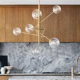 6 świateł Nordic Lamp żyrandol prosty kreatywny retro żelazny szklany żyrandol magiczna fasola