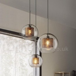 Nowoczesna minimalistyczna dekoracja w stylu nordyckim kawiarnia szklana kula pojedyncza lampa wisząca