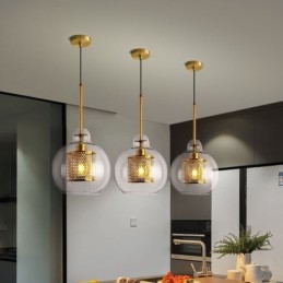 Nowoczesna minimalistyczna dekoracja w stylu nordyckim kawiarnia szklana kula pojedyncza lampa wisząca