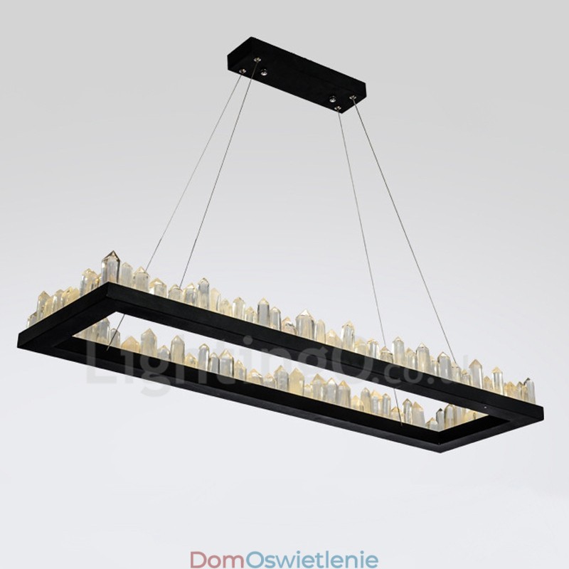 Najnowszy projekt prostokątnej lampy wiszącej z kryształu