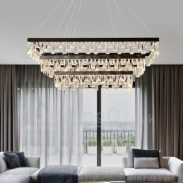 Nordic Crystal Pendant Light Prostokątna lampa wisząca Atmosphere Oświetlenie postmodernistyczne