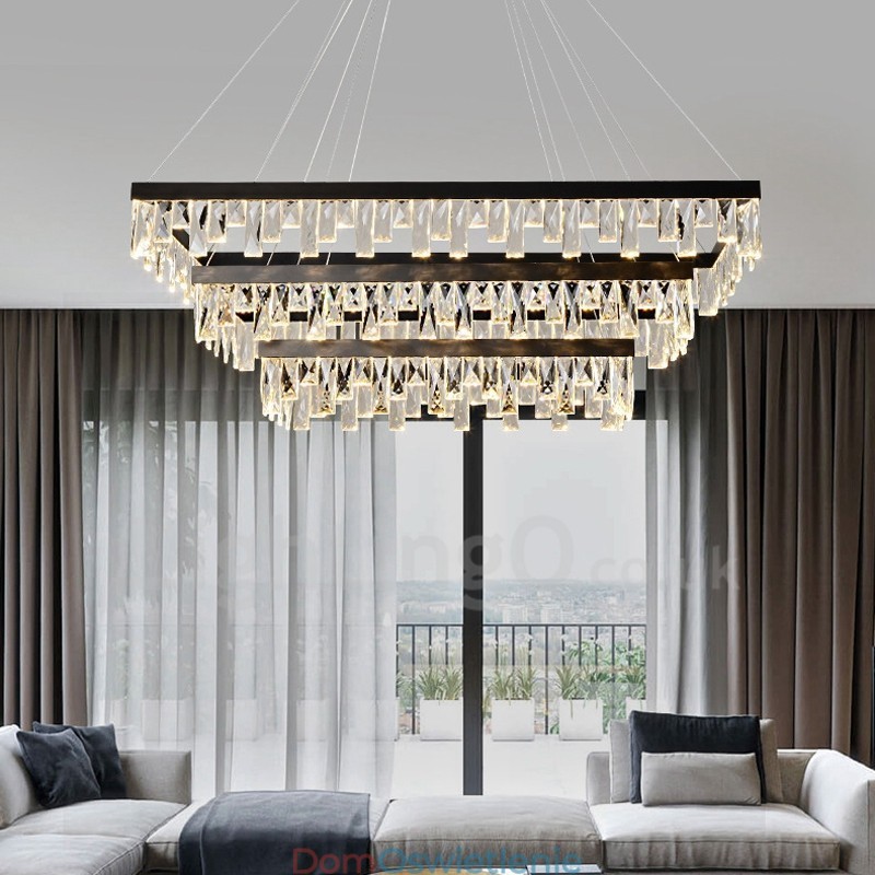 Nordic Crystal Pendant Light Prostokątna lampa wisząca Atmosphere Oświetlenie postmodernistyczne