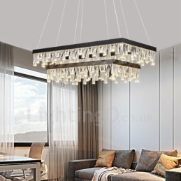 Nordic Crystal Pendant Light Prostokątna lampa wisząca Atmosphere Oświetlenie postmodernistyczne