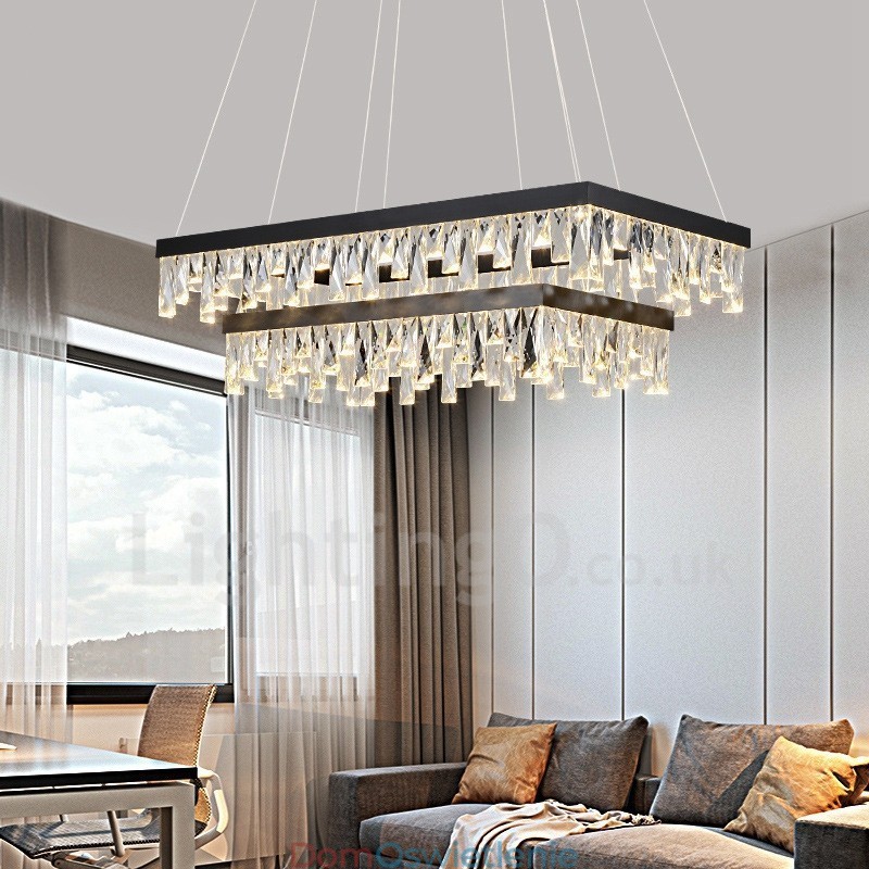 Nordic Crystal Pendant Light Prostokątna lampa wisząca Atmosphere Oświetlenie postmodernistyczne