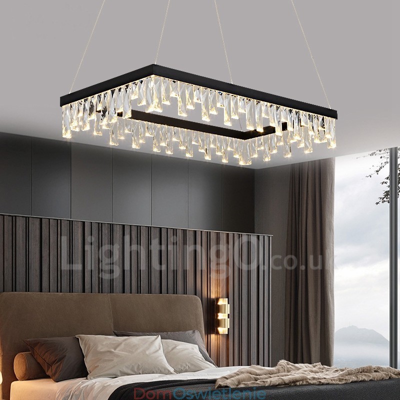 Nordic Crystal Pendant Light Prostokątna lampa wisząca Atmosphere Oświetlenie postmodernistyczne