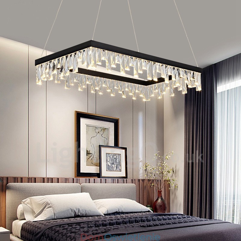 Nordic Crystal Pendant Light Prostokątna lampa wisząca Atmosphere Oświetlenie postmodernistyczne