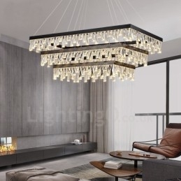 Nordic Crystal Pendant Light Prostokątna lampa wisząca Atmosphere Oświetlenie postmodernistyczne