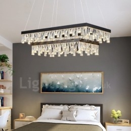 Nordic Crystal Pendant Light Prostokątna lampa wisząca Atmosphere Oświetlenie postmodernistyczne