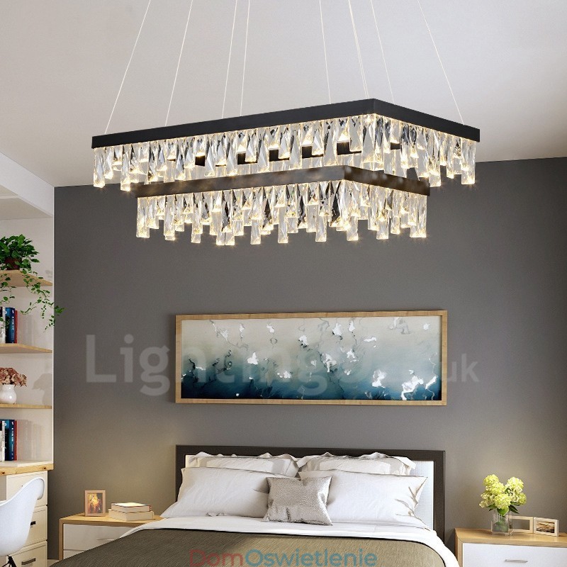 Nordic Crystal Pendant Light Prostokątna lampa wisząca Atmosphere Oświetlenie postmodernistyczne