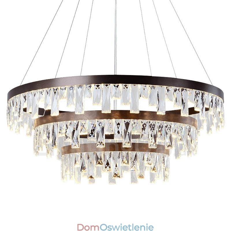 Nowoczesna lampa wisząca z kryształkami w kształcie okręgu