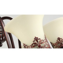 24 światła wysoki sufit vintage country wyspa malowanie metalowy żyrandol z kloszami szklanymi wysoki sufit