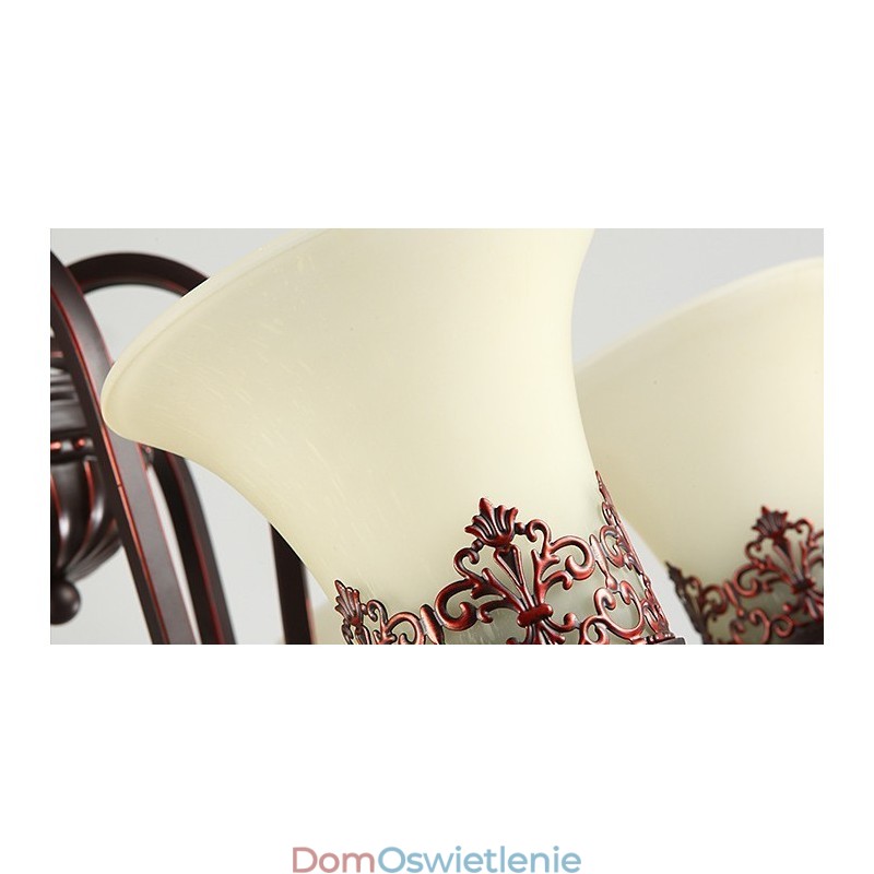 24 światła wysoki sufit vintage country wyspa malowanie metalowy żyrandol z kloszami szklanymi wysoki sufit