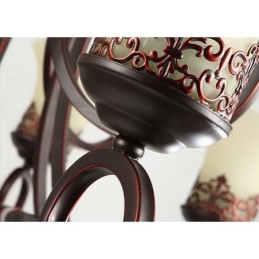 24 światła wysoki sufit vintage country wyspa malowanie metalowy żyrandol z kloszami szklanymi wysoki sufit