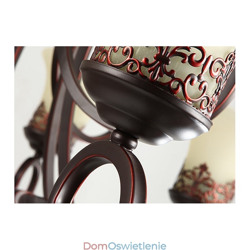 24 światła wysoki sufit vintage country wyspa malowanie metalowy żyrandol z kloszami szklanymi wysoki sufit