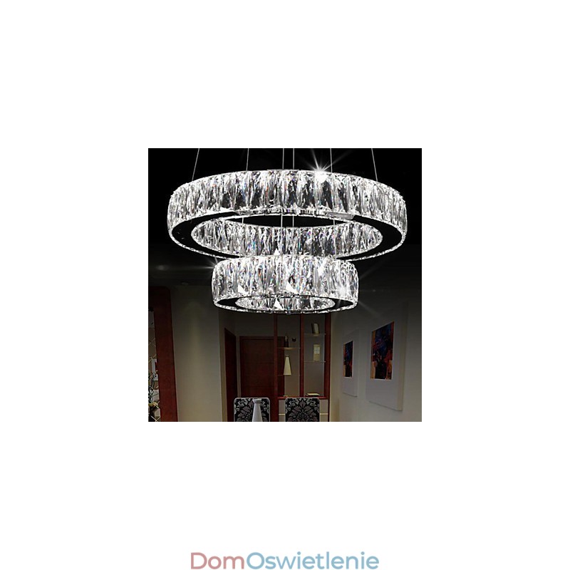 Kryształowe żyrandole nowoczesne oświetlenie dwa pierścienie D2040 K9 duże kryształowe domowe lampy sufitowe