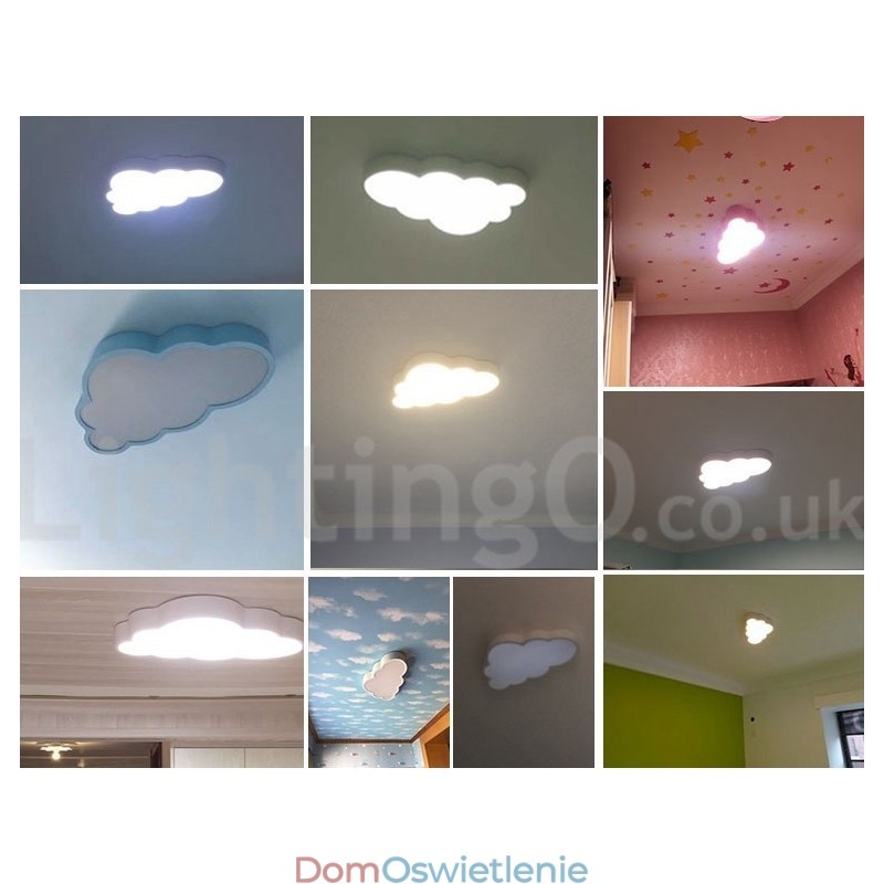 Ultracienkie chmury, ściemnialne, nowoczesne, współczesne lampy sufitowe w stylu nordyckim, z kloszem akrylowym i pilotem, mogą być również używane jako oświetlenie ścienne
