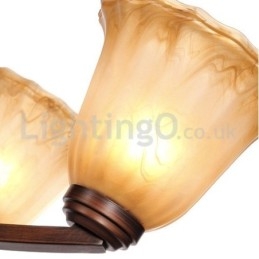 Rustykalny 6 żarówek Klosz szklany Lampa ze stali nierdzewnej Żyrandol