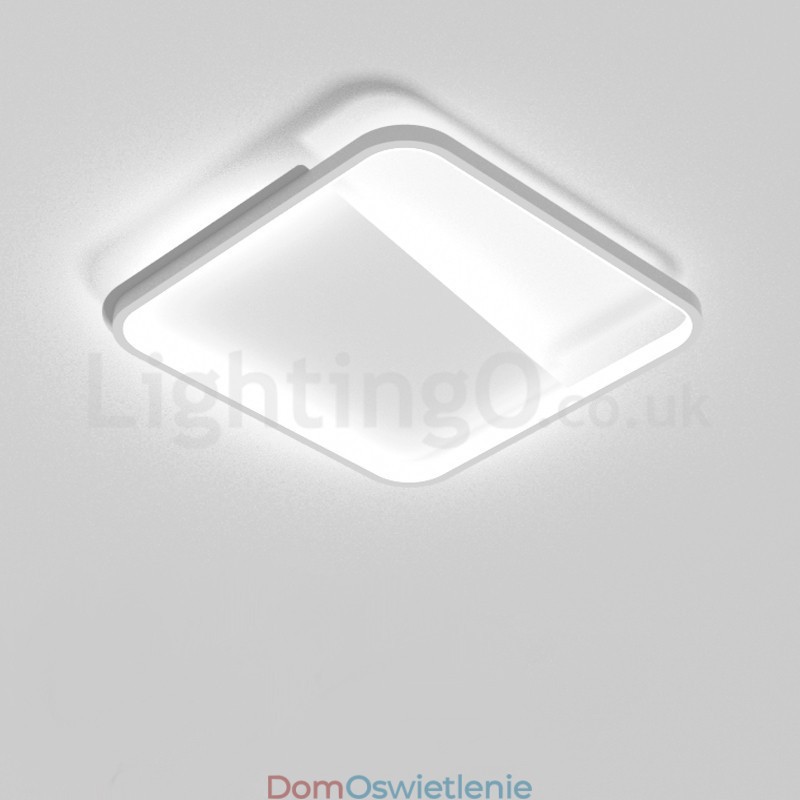 Nowoczesne minimalistyczne, ultracienkie, 5-centymetrowe aluminiowe kwadratowe lampy sufitowe montowane na płasko