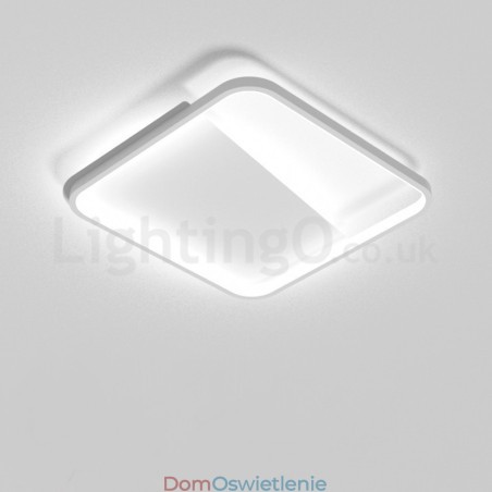 Nowoczesne minimalistyczne, ultracienkie, 5-centymetrowe aluminiowe kwadratowe lampy sufitowe montowane na płasko