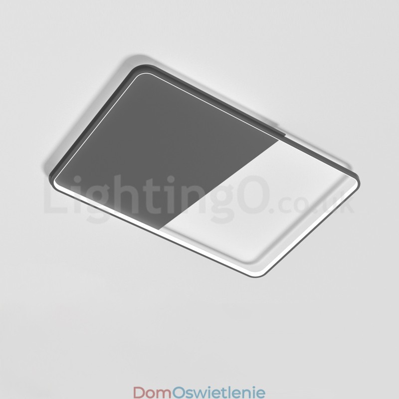 Nowoczesne minimalistyczne, ultracienkie, 5-centymetrowe aluminiowe prostokątne lampy sufitowe do montażu na płasko