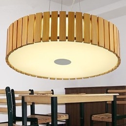 Żyrandol Mini Styl Latarnia Drewno Bambus